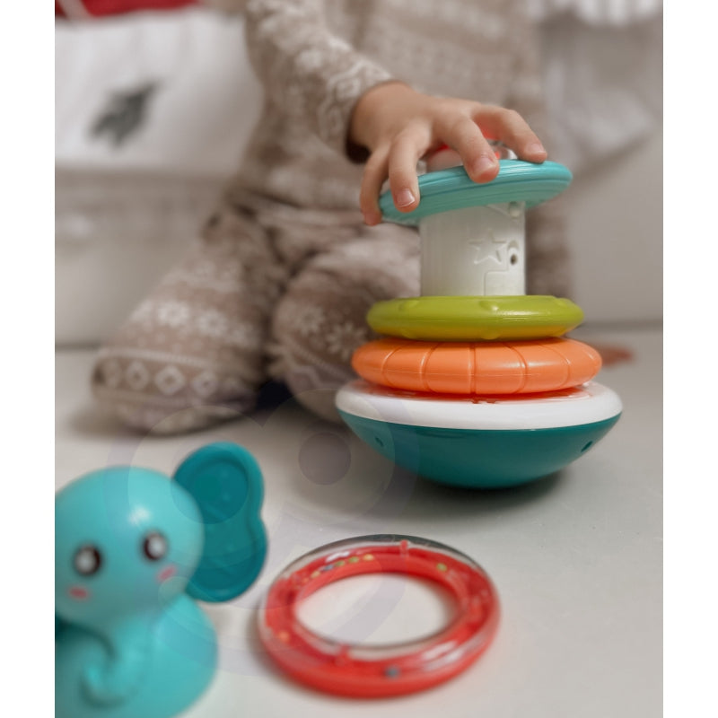 Piramida Wieża Interaktywna Słonik z Obręczami Grzechotka