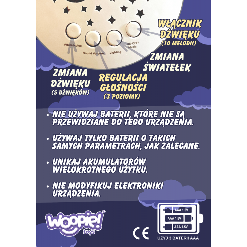 Przytulanka Usypiacz Projektor 2w1 Miś - 10 Kołysanek
