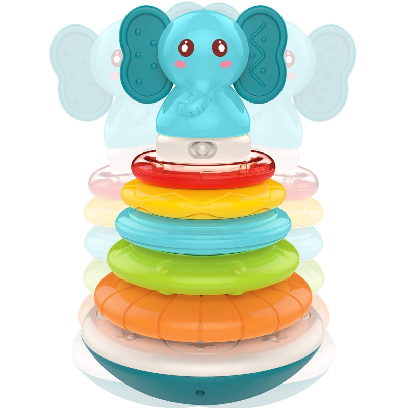 Piramida Wieża Interaktywna Słonik z Obręczami Grzechotka