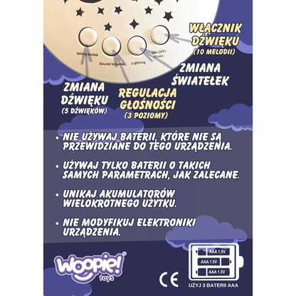 Przytulanka Usypiacz Projektor 2w1 Miś - 10 Kołysanek