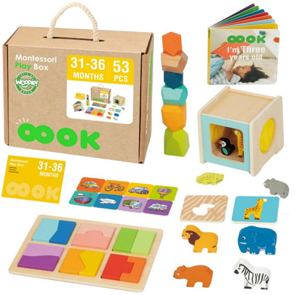 Box Pudełko XXL Montessori Edukacyjne 7w1 Sensoryczne 31-36 Mies. FSC
