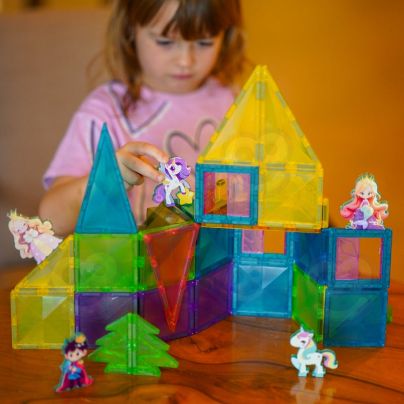 Magnetyczne Konstrukcyjne 3D Zestaw Edukacyjny Bajkowy Zamek Księżniczki 55el.