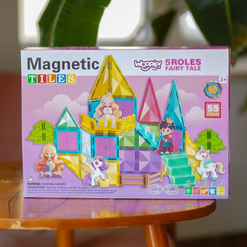 Magnetyczne Konstrukcyjne 3D Zestaw Edukacyjny Bajkowy Zamek Księżniczki 55el.