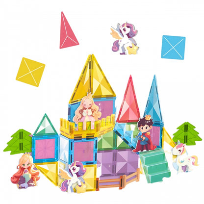 Magnetyczne Konstrukcyjne 3D Zestaw Edukacyjny Bajkowy Zamek Księżniczki 55el.