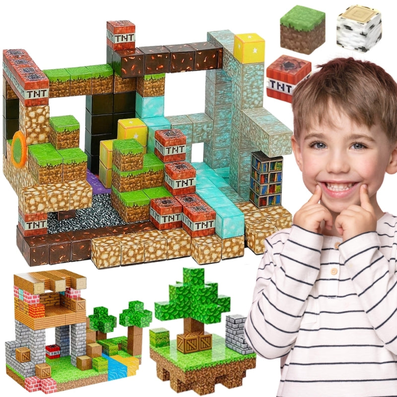 Klocki Magnetyczne Konstrukcyjne Sześciany 3D Zestaw Edukacyjny 63 el.