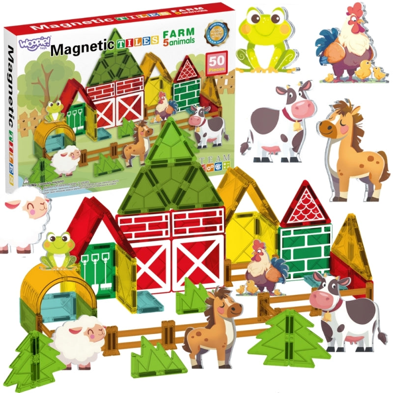 Magnetyczne Klocki Konstrukcyjne 7,5 cm Farma 30 el.