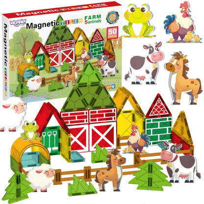 Magnetyczne Klocki Konstrukcyjne 7,5 cm Farma 30 el.